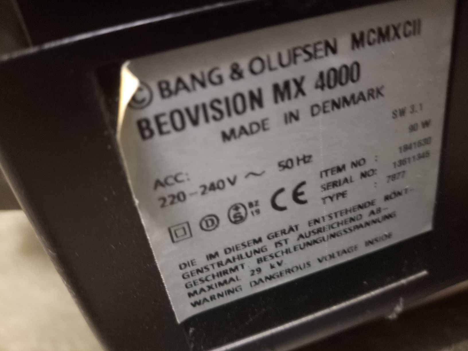 Bang & Olufsen Appareils TV: Bang Olufsen B & O MX4000 CRT – D'occasion à Kloten par Zachii 1