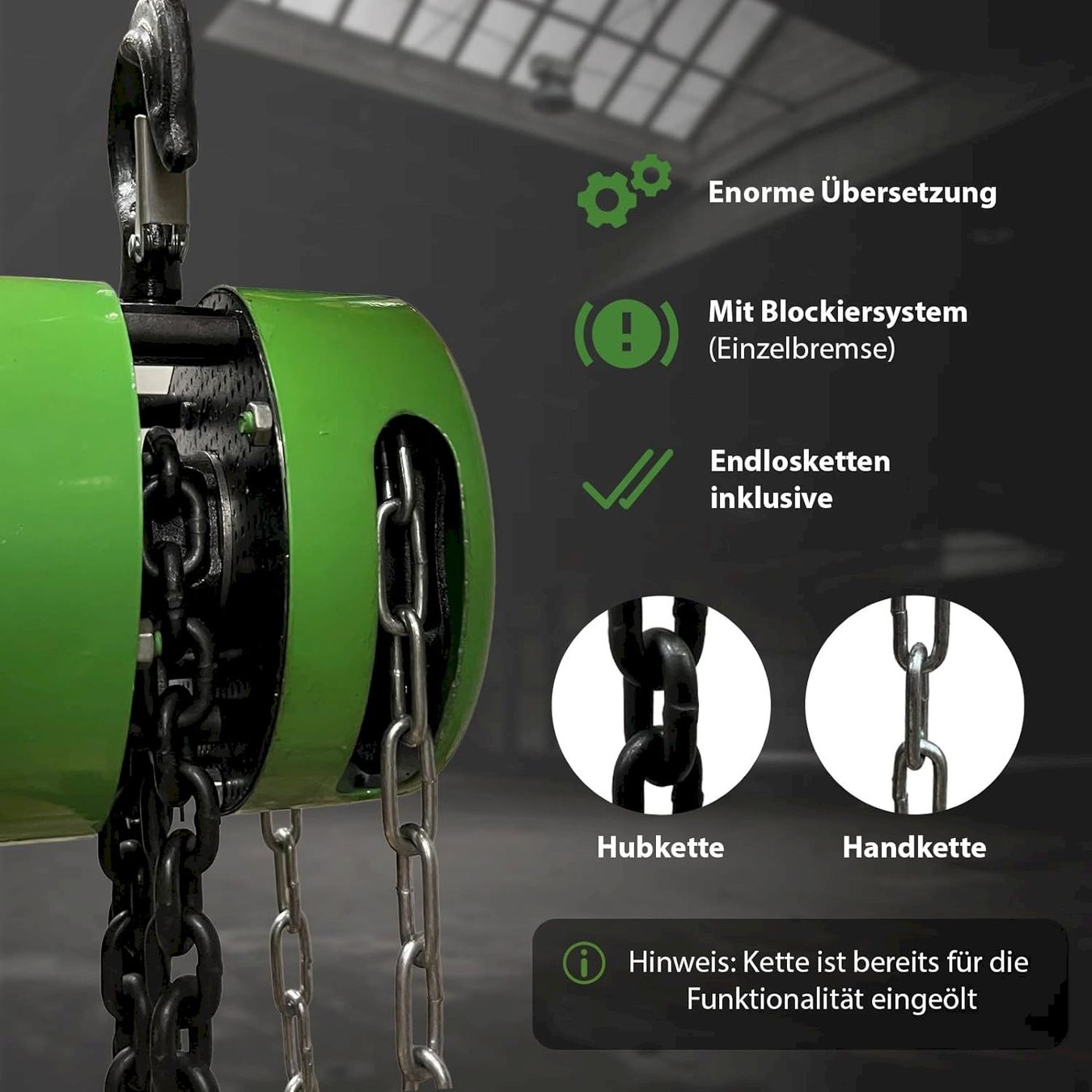 Sonstiges zum Lager & Transport: Kettenzug 2t 3m rund – Neu und originalverpackt aus Bottighofen von zaap 3