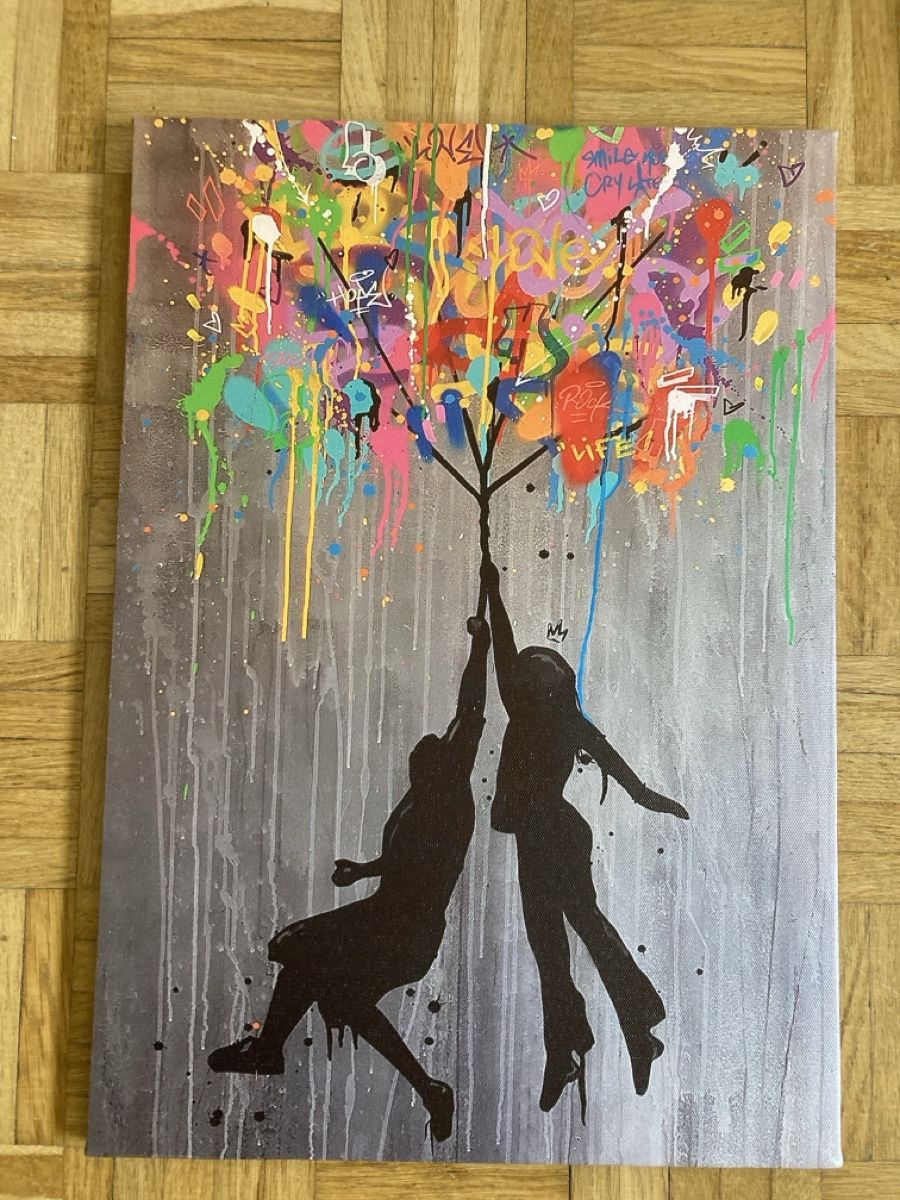 Dipinti: Bansky canvas painting 42x20 inch – Usato da Basel venduto da nic_mwz6 3