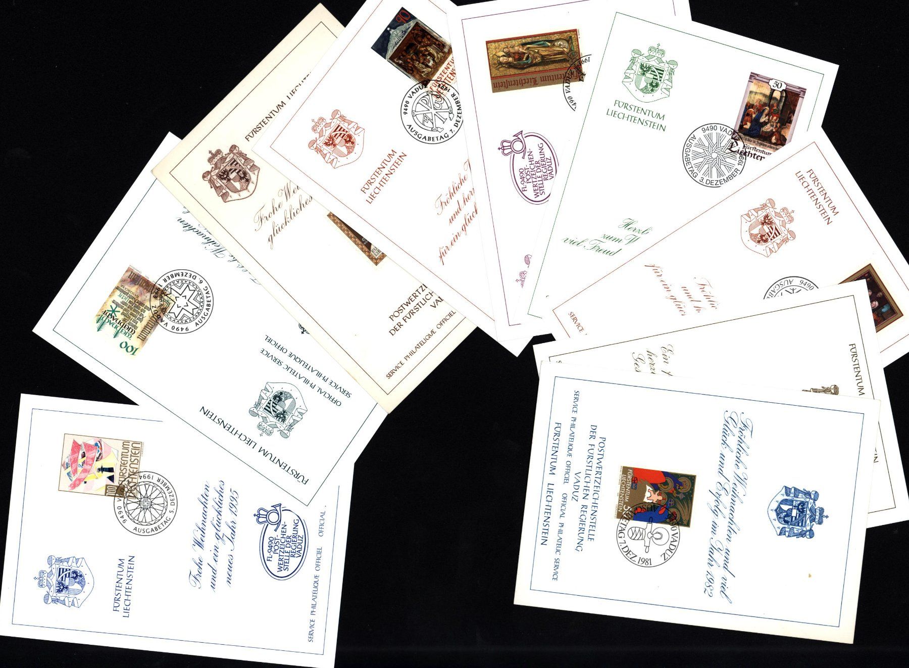 Tutti i francobolli: Weihnachtskarten FL 1.1.68- 1994 komplett (K162) – Usato da Seuzach venduto da Harri19 1