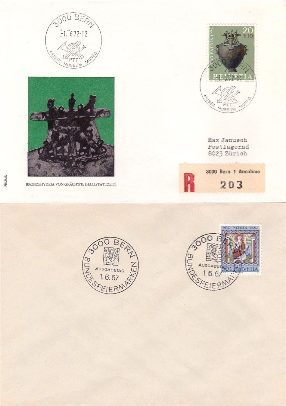 Tutti i francobolli: 12 Pro Patria-Briefe, meist mit ET-Stmp. – Usato da Wenslingen venduto da riger11 5