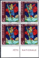 PRO PATRIA 1969 CHRISTOPHORUS 4ERBLOCK AUSGABETAG - Y179