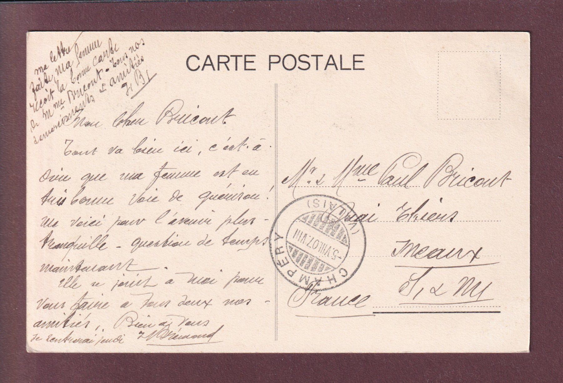 Cartoline postali: CHAMPERY - Paysanne - 1907 – Usato da Pully venduto da nicecards 1