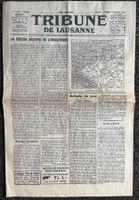 Tribune de Lausanne 3 Sept. 1939 - Début Guerre WW2
