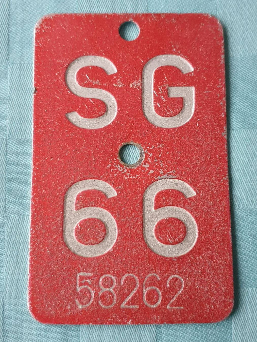 Insegne: Fahrradnummer Velonummer SG 66 – Usato da Mörschwil venduto da spirspi