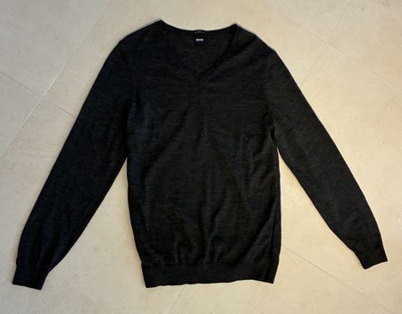 Hugo Boss Herren Wollpullover, schwarz Grösse XL