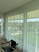 Design Tagesvorhang Weiss/Ecru Leinenoptik 499cm Top Zustand