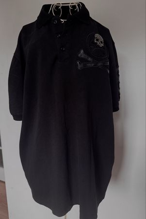 Herren Poloshirt Schwarz Totenkopf Grösse L guter Zustand