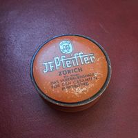 Blechdose J.F. Pfeiffer Zurich antik guter Zustand