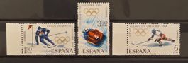 Spanien 1968 Olympia Grenoble 3 Werte Satz MNH Postfrisch