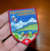 VINTAGE Badge BEATENBERG NIEDERHORN nos ST. GALLER STICKEREI