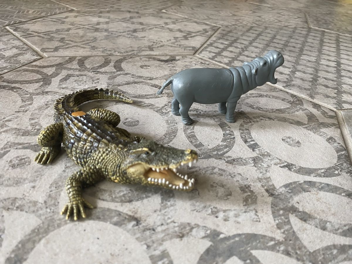 Statuette: Nilpferd und Krokodil – Usato da Rüti ZH venduto da zoli01