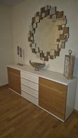 Sideboard Kito Lack Weiss Absetzung Holz Eiche