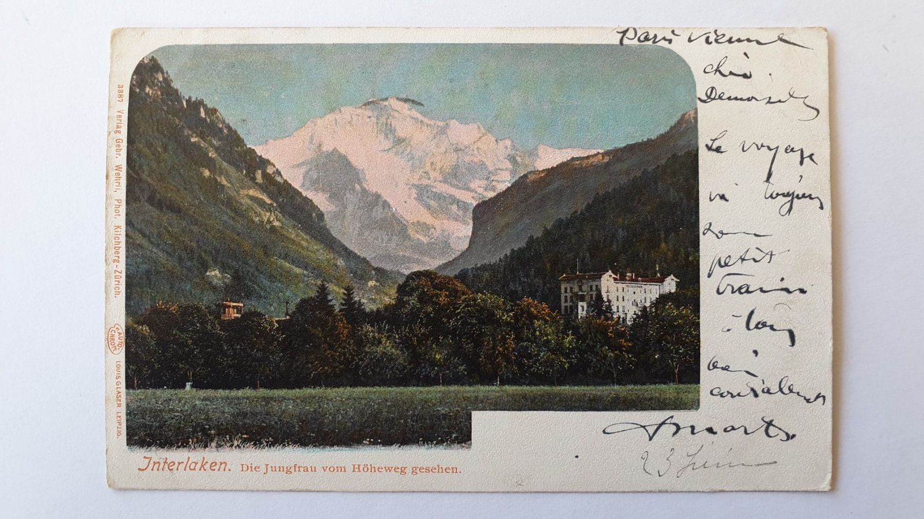 Cartoline postali: Jungfrau. Interlaken. Wegeneralp. 2 alte Ansichtskarten. – Usato da Goldach venduto da armando_r 2