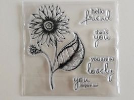 Silikonstempel Nr.568, Blume und Texte