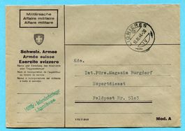 Brief Linières 1944 - Abs: Militär-Internietenlager Linières