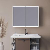 LED-Spiegelschrank EVA Schwarz - 100x80cm