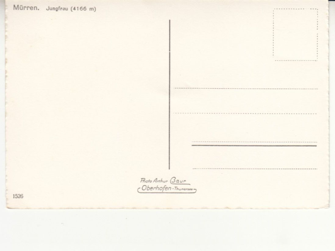 Cartoline postali: Mürren Jungfrau ca. 1950 – Usato da Bürglen TG venduto da StampGraf 1