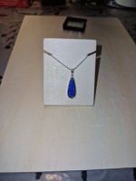 Collier argent avec opale noire bleue auatralienne