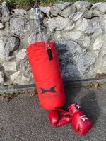 Boxsack Hammer Punch mit Handschuhen