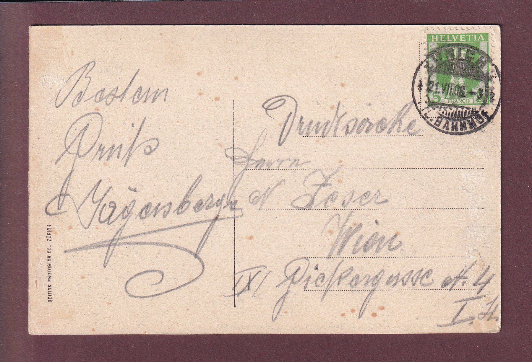 Cartes postales: ZÜRICH - Schipfe - 1908 – D'occasion à Pully par nicecards 1