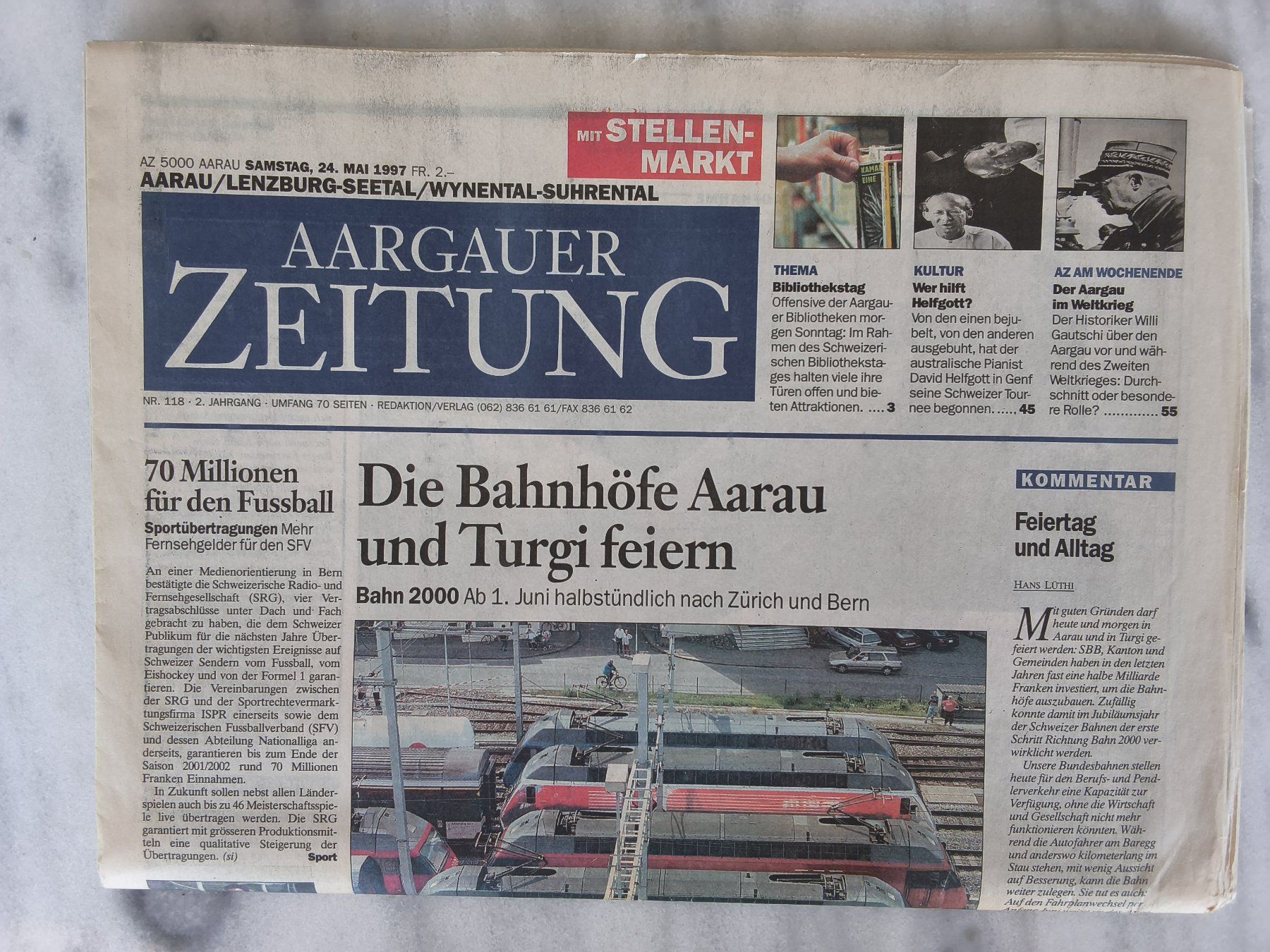 Revues & Magazines: Aargauer Tagblatt Samstag 24. Mai 1997 – D'occasion à Hallau par histoiremerveilleuse
