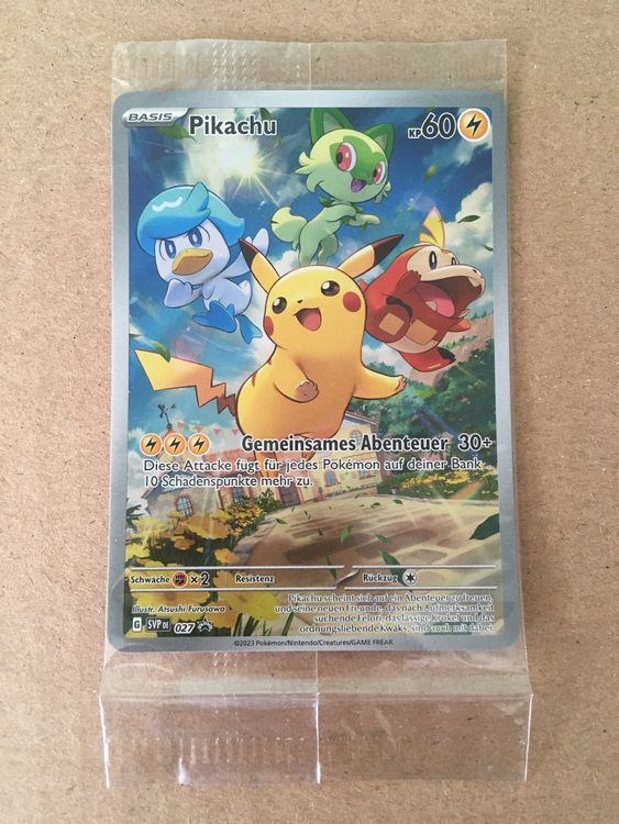 Pokémon - Pikachu SVP027 - Paldea Evolved ETB Black Star Promo - Full Art Trading Card - 1
