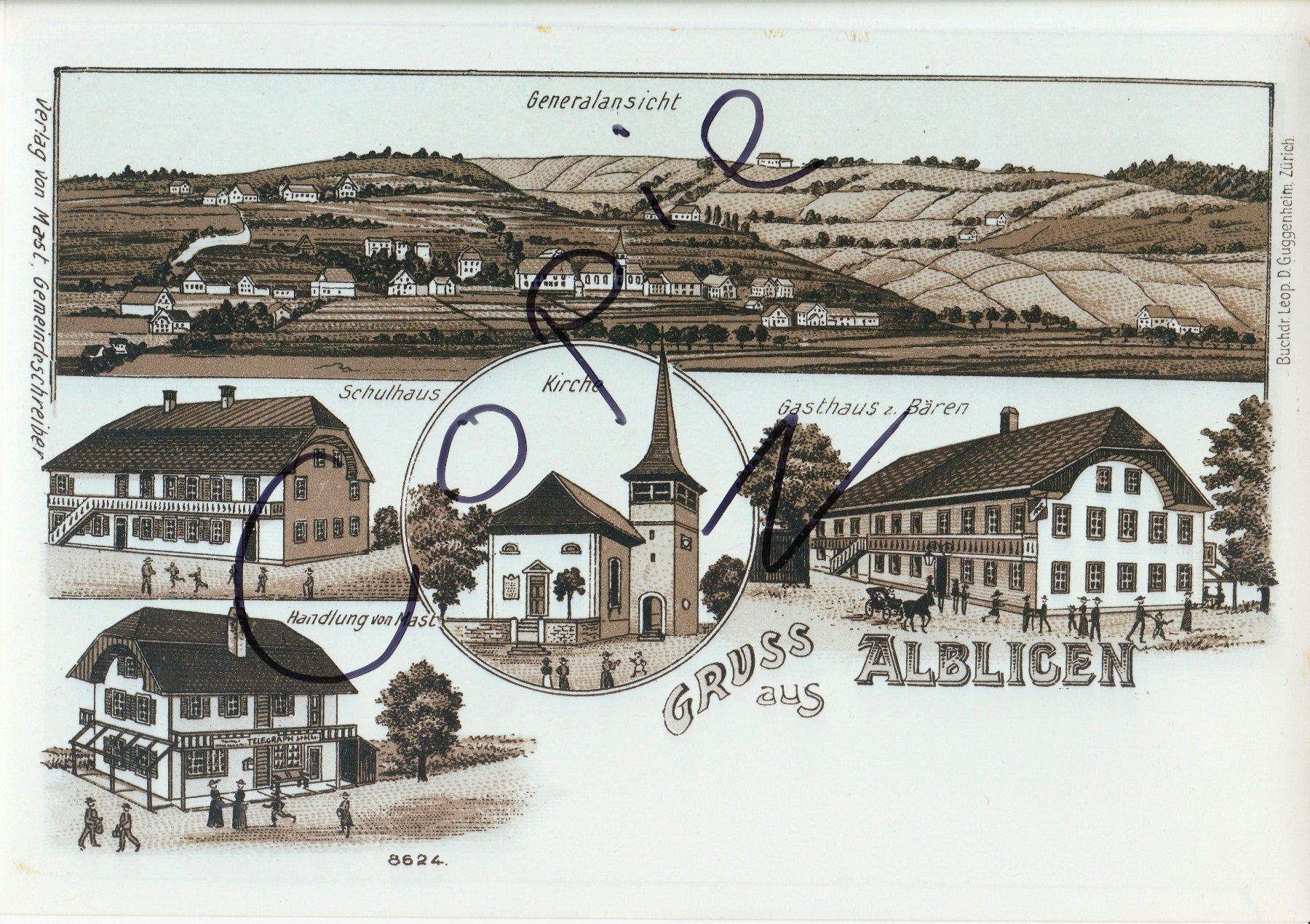 Foto & Immagini: Gruss aus Albigen - (Litho um 1900) – Usato da Fällanden venduto da Blausegelfliege