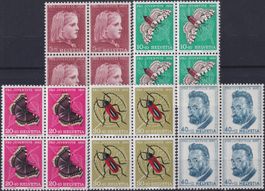 1953, J148-J152 Viererblöcke Pro Juventute */**. Kat: 40.-