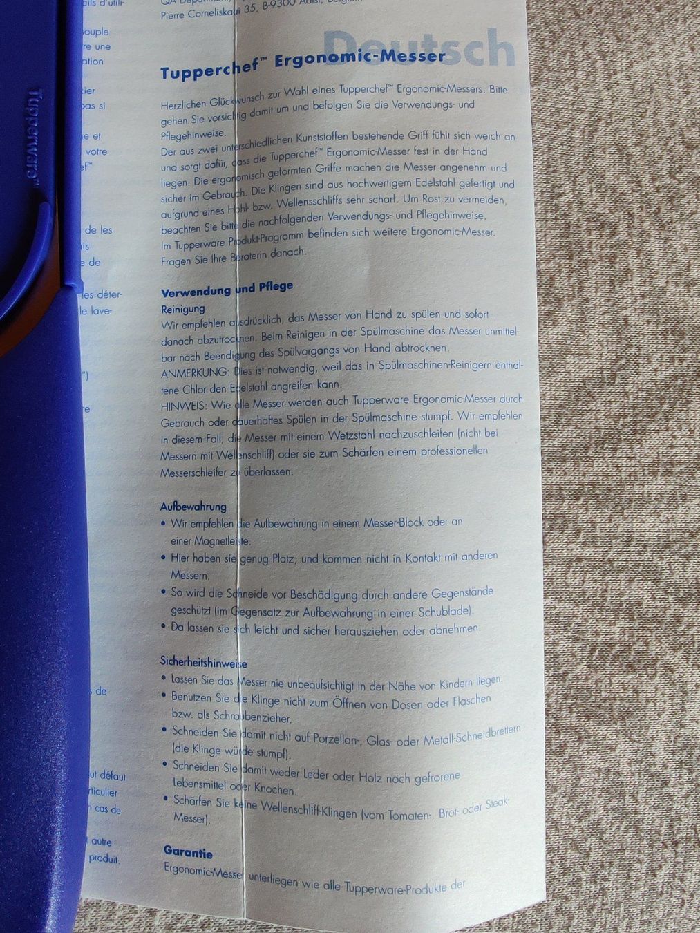 Tupperware Küchenmesser: Tupperware - Tupperchef ergonomisches Messer – Neu und originalverpackt aus Langnau am Albis von rdenzel 3
