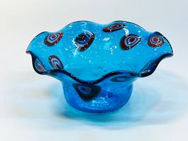 Glas Schale Blau im Murano Stil