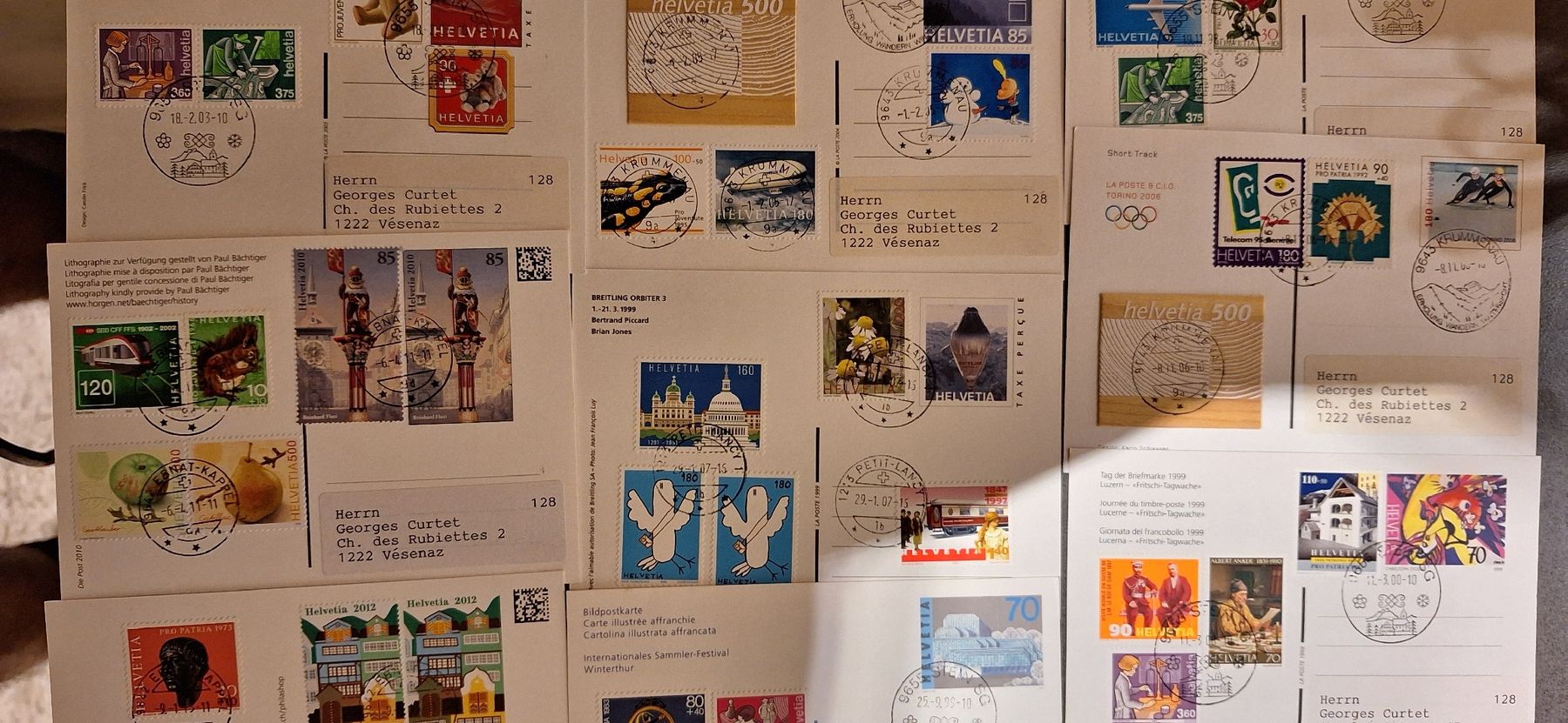 Alle Briefmarken: diverse Ganzsachen Karten teils Voll O  – Gebraucht aus Balgach von SIMEON27 4