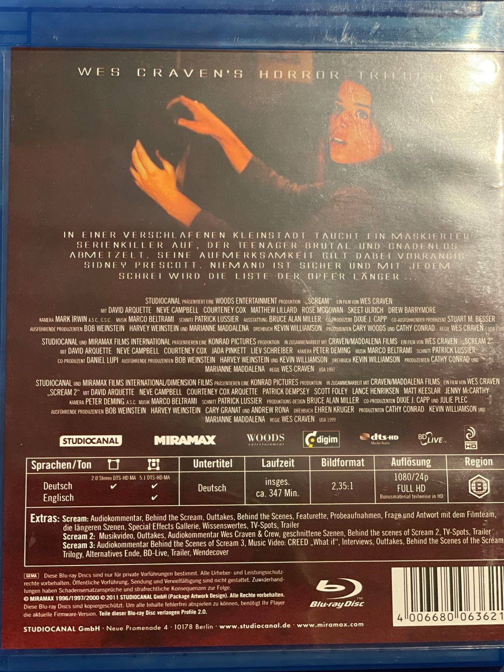 Tutti i DVDs: Scream 1-3 - Trilogie – Nuovo (secondo la descrizione) da Waldenburg venduto da Gonzo8 1