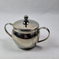 Zuckerdose aus Metall mit Deckel – gebraucht