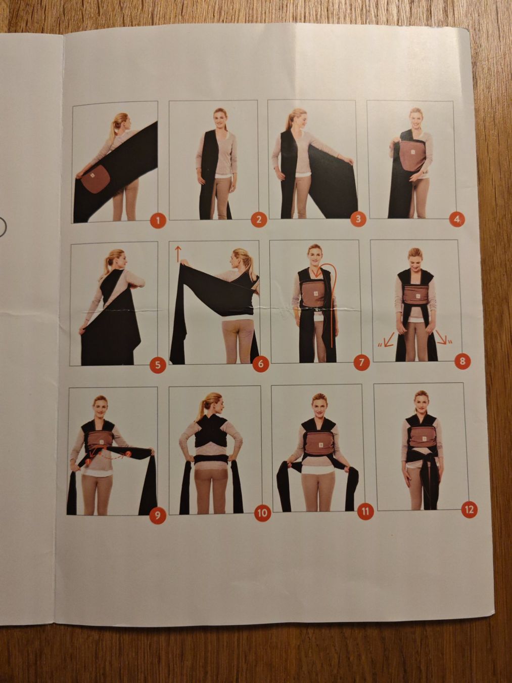 Ergobaby Marsupi portabebè: Ergobaby elastisches Tragetuch, Braun/Schwarz, Modell Wrap – Usato da St. Gallen venduto da nicolu 3