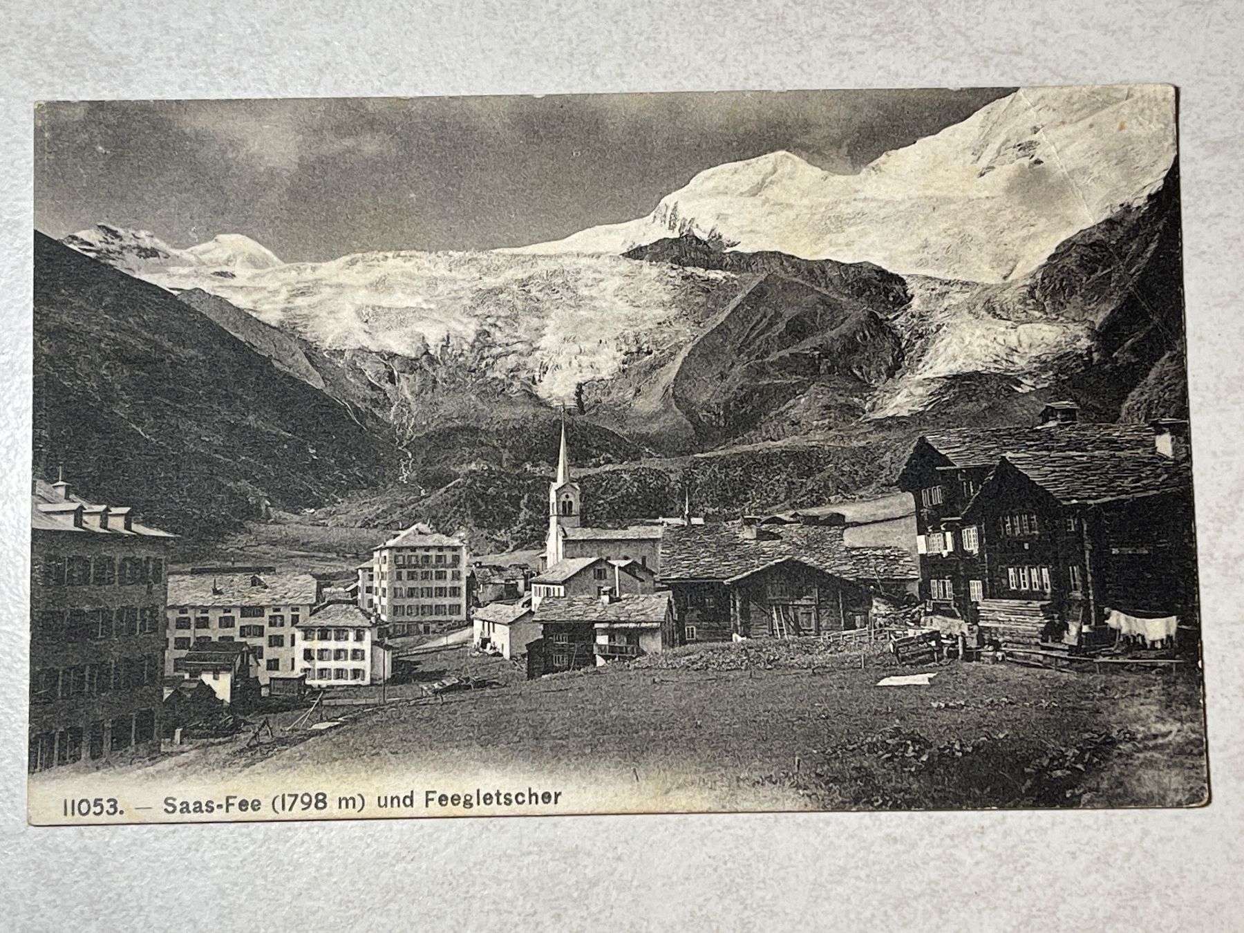 Cartoline postali: Saas-Fee, mit Feegletscher, – Usato da Strengelbach venduto da Aschatan5