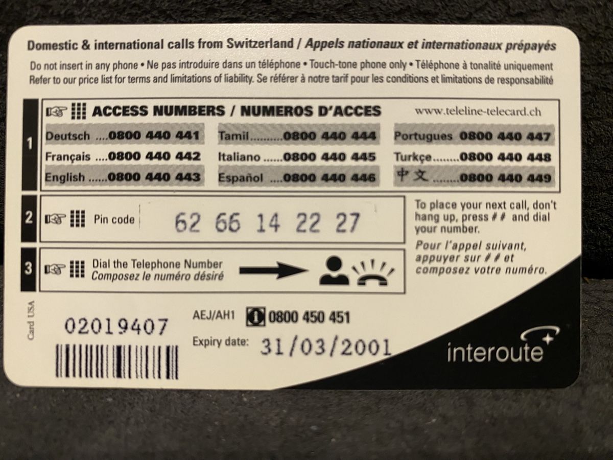 Telefon- & Taxkarten: Teleline – Gebraucht aus Lausanne von babacard10 1