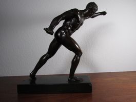 Antike Bronzefigur Borghesischer Fechter Gran Tour 19. JH