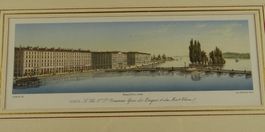 GENF, GENÈVE, ALTKOLORIERTE LITHOGRAPHIE UM 1860