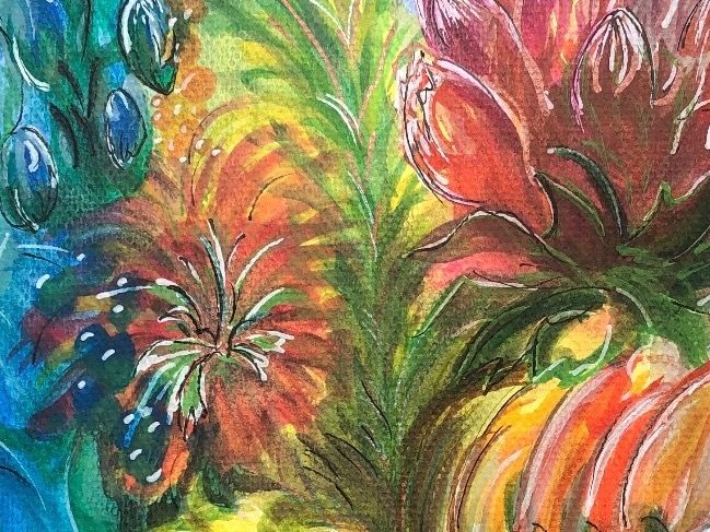 Foto & Immagini: Aquarell Blumenmalerei, Unikat, farbenfroh – Nuovo (secondo la descrizione) da Uster venduto da mef_6qpg 1