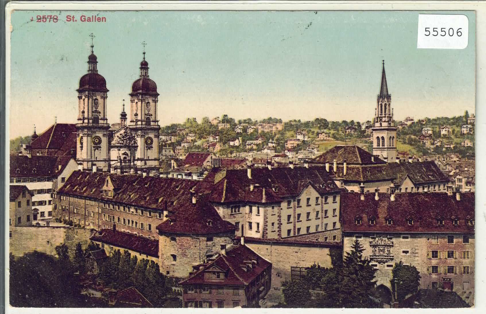 Ansichtskarten: St. Gallen - Generalansicht - Litho – Gebraucht aus Ettingen von Kartenplanet