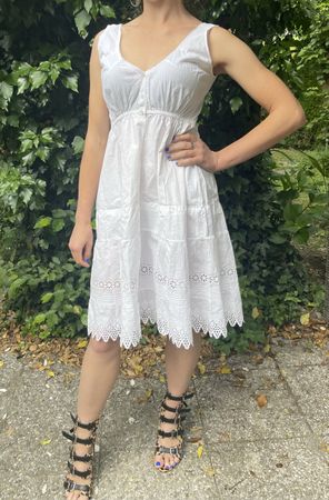 Abito estivo bianco in cotone sangallo- freschezza!
