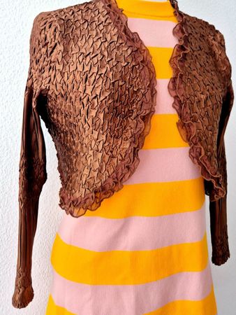BOLERO JACKE JÄCKLI KOMAROW S 36 BRAUN , TOP ZU BLUSE TUNIKA