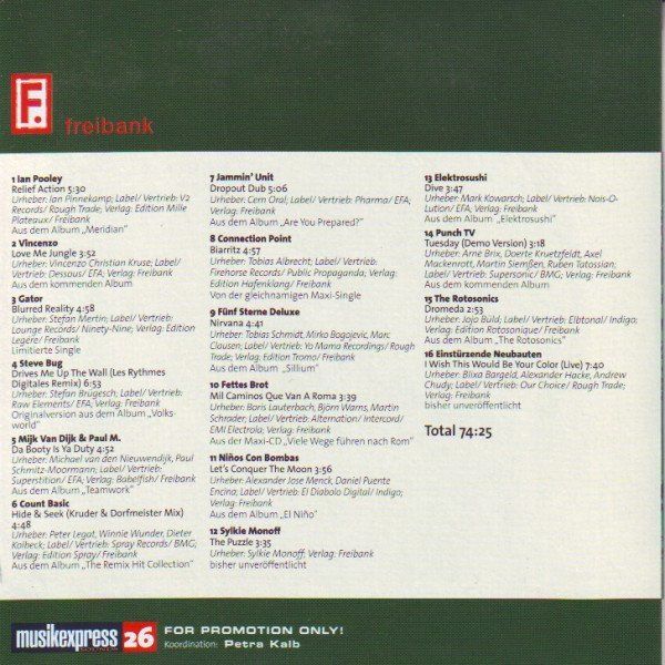 CD: Musikexpress 26 - Freibank F9 – Usato da Sessa venduto da fraenklishop 1