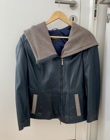 Damen Lederjacke La Qualite dunkelblau Grösse (sXL neuwertig