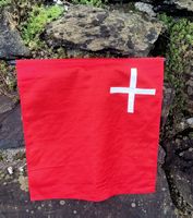🇨🇭 Neuwertig Fahne-/Bootsfahne Kanton Schwyz 70x75cm