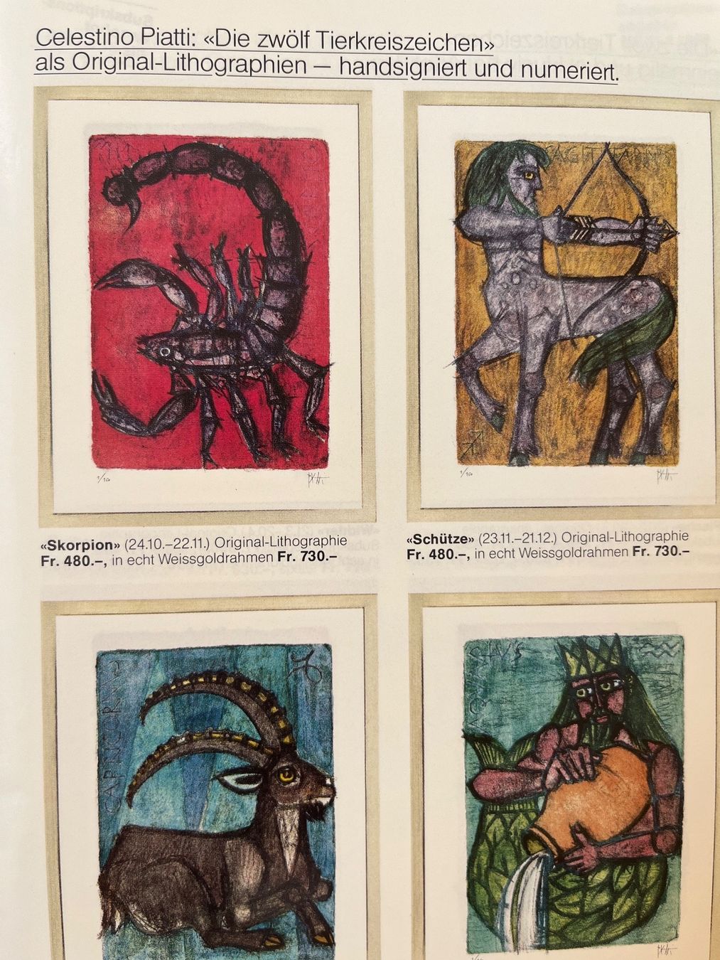 Grafica & Litografie: Original Lithographie C Piatti mit Zertifikat – Usato da Stäfa venduto da oma_2lng 2
