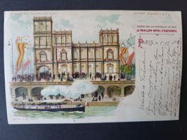 1901, Farbige Postkarte von Paris nach Heiden
