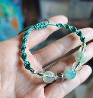Bracelet fait main- fluorite plume et cristal de roche