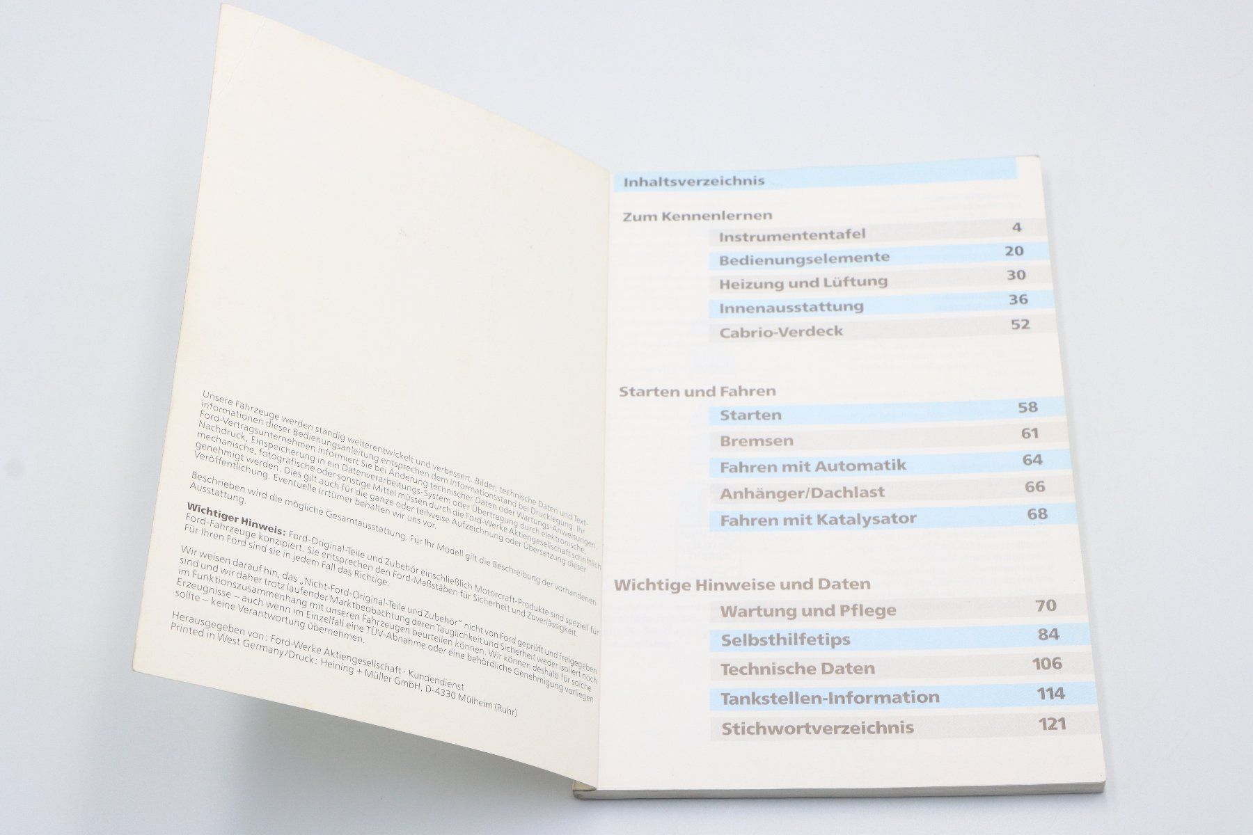 Ford Documenti: Ford Escort 1990 Betriebsanleitung – Usato da Bühl b.Aarberg venduto da Collectorpassions 2